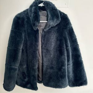 Zara Faux Fur Navy Jacket